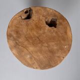 Brutalist wooden stool