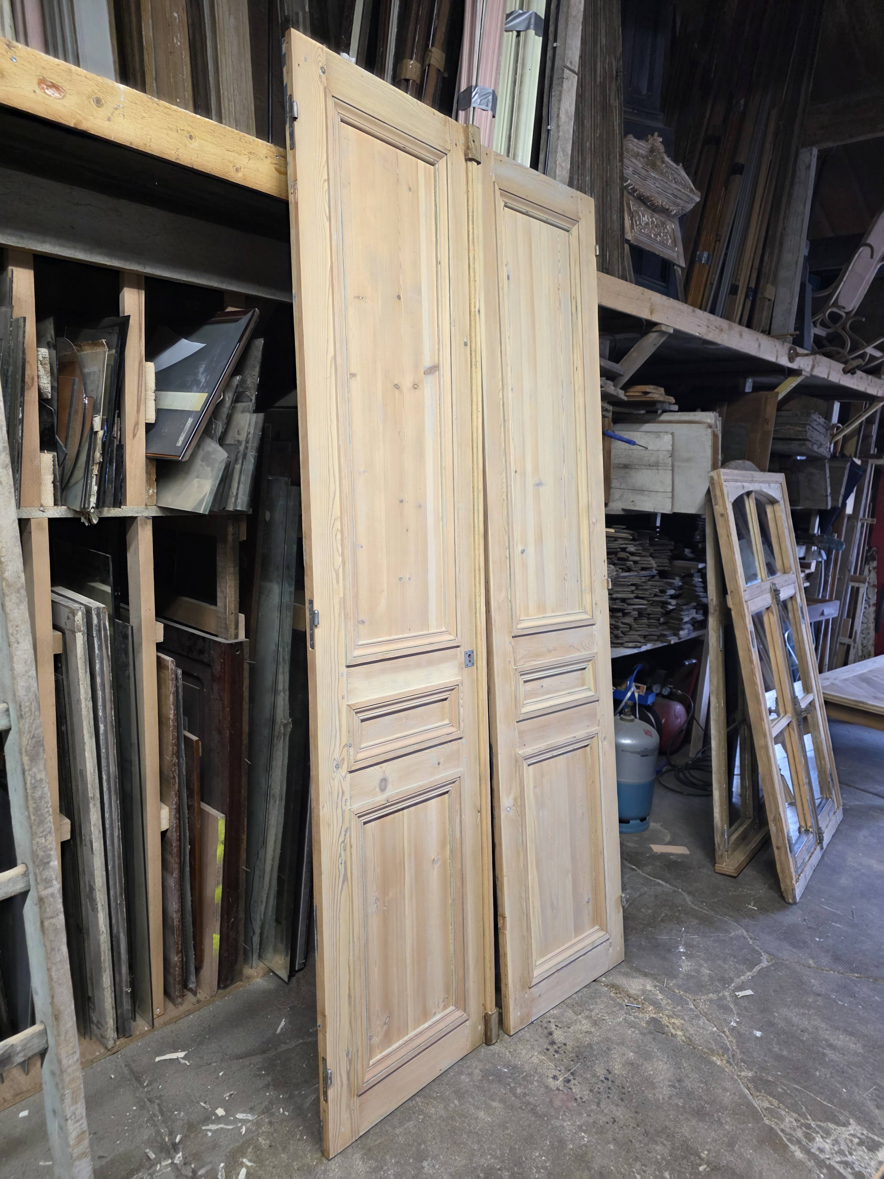 Pair of pine doors from the 19th century.