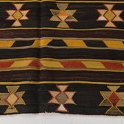 6x10 Black & Yellow Turkish Wool Kilim Rug,Area Kilim Rug 170x312 Cm
