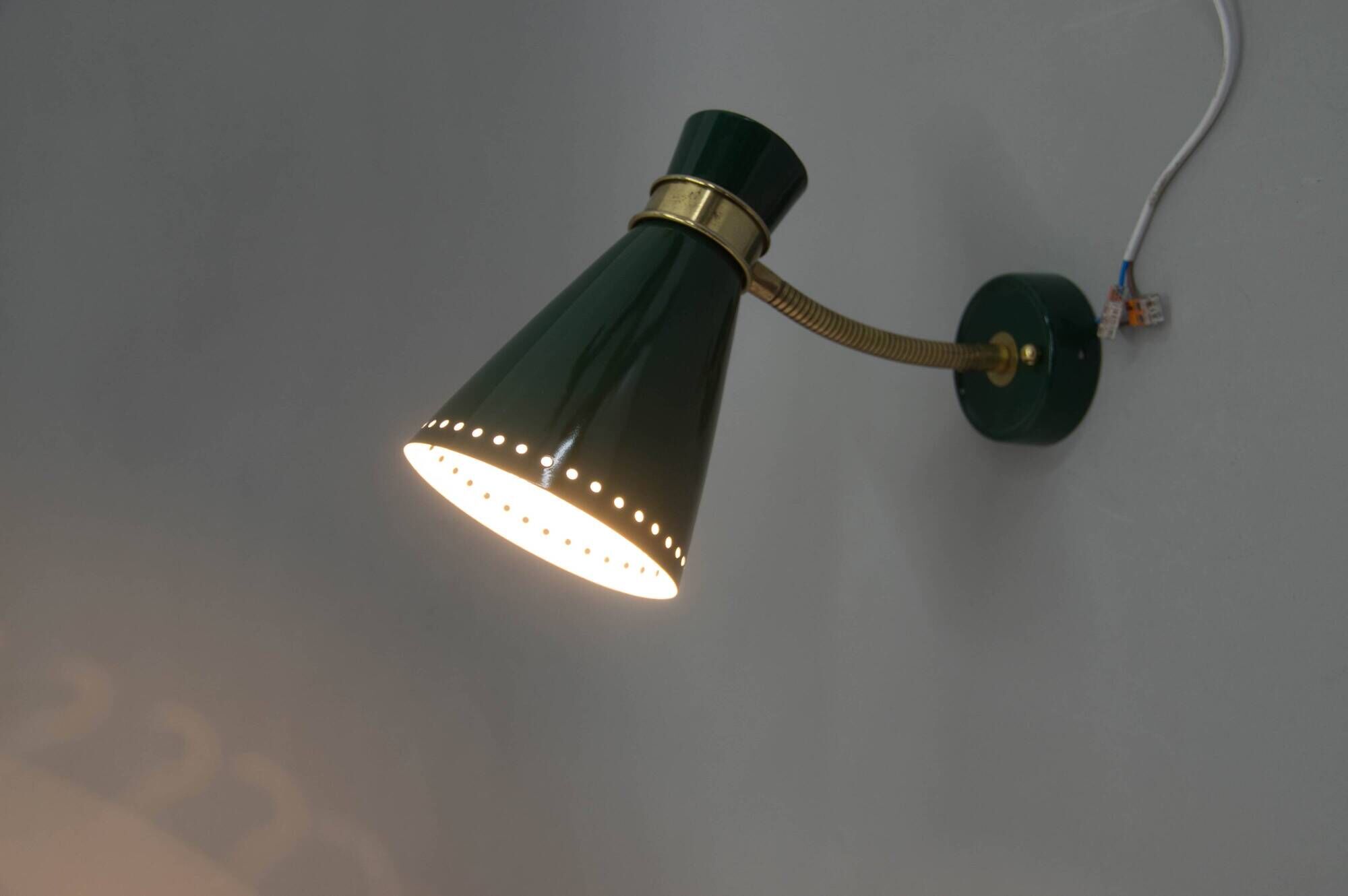 Two Flexible Wall Lamps by Napako in Stilnovo Style, 1960s, Restored