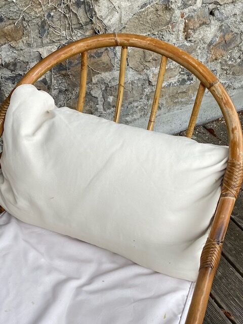 Pair rattan armchairs