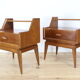 Pair of bedside tables or wooden nightstand, mid century, Scandinavian
