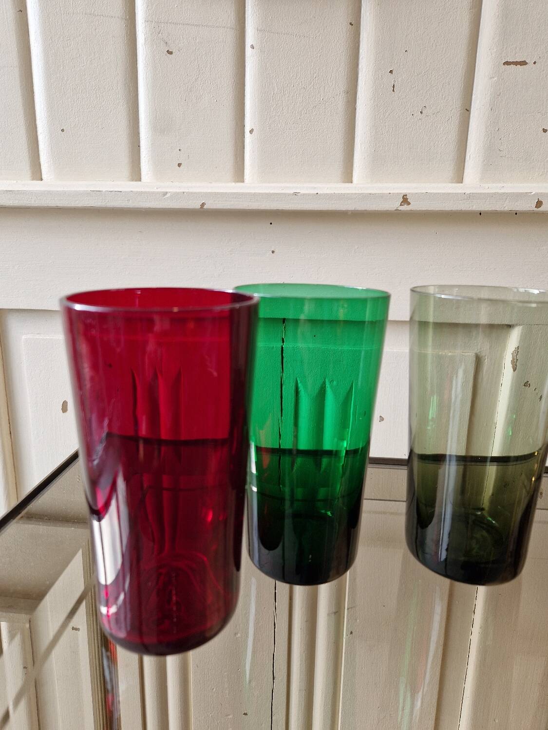 Set of 4 Large Coloured Glasses from the 1960s