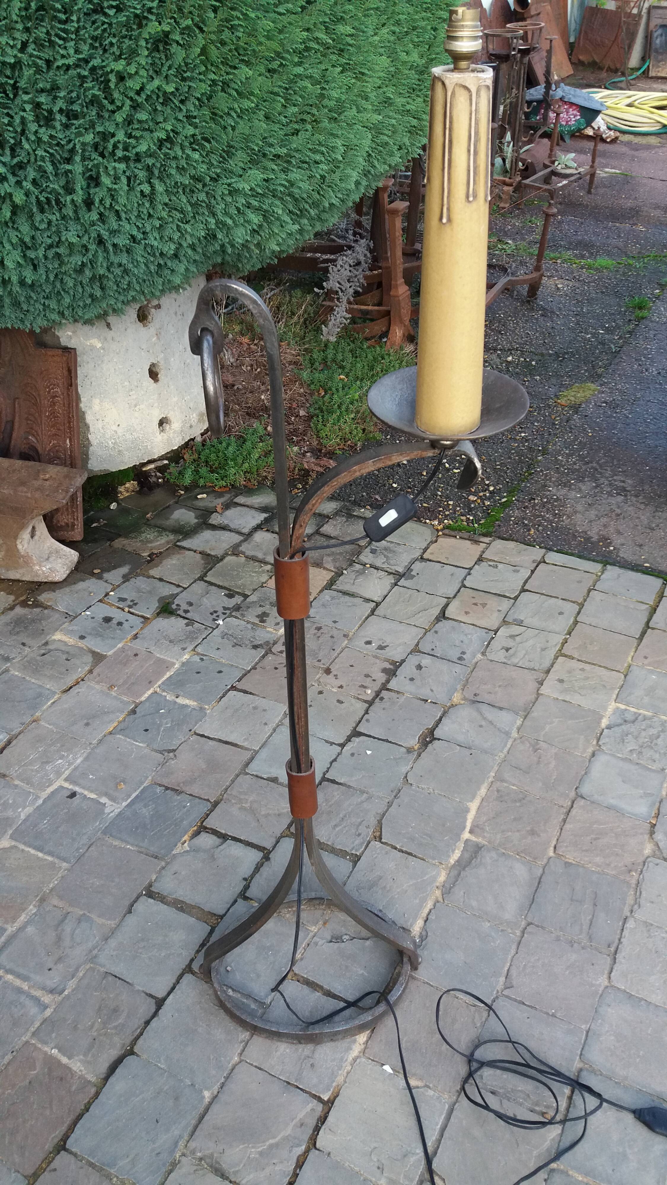 Wrought iron floor lamp by Jean Pierre Ryckaert