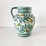 Enameled terracotta flower pitcher