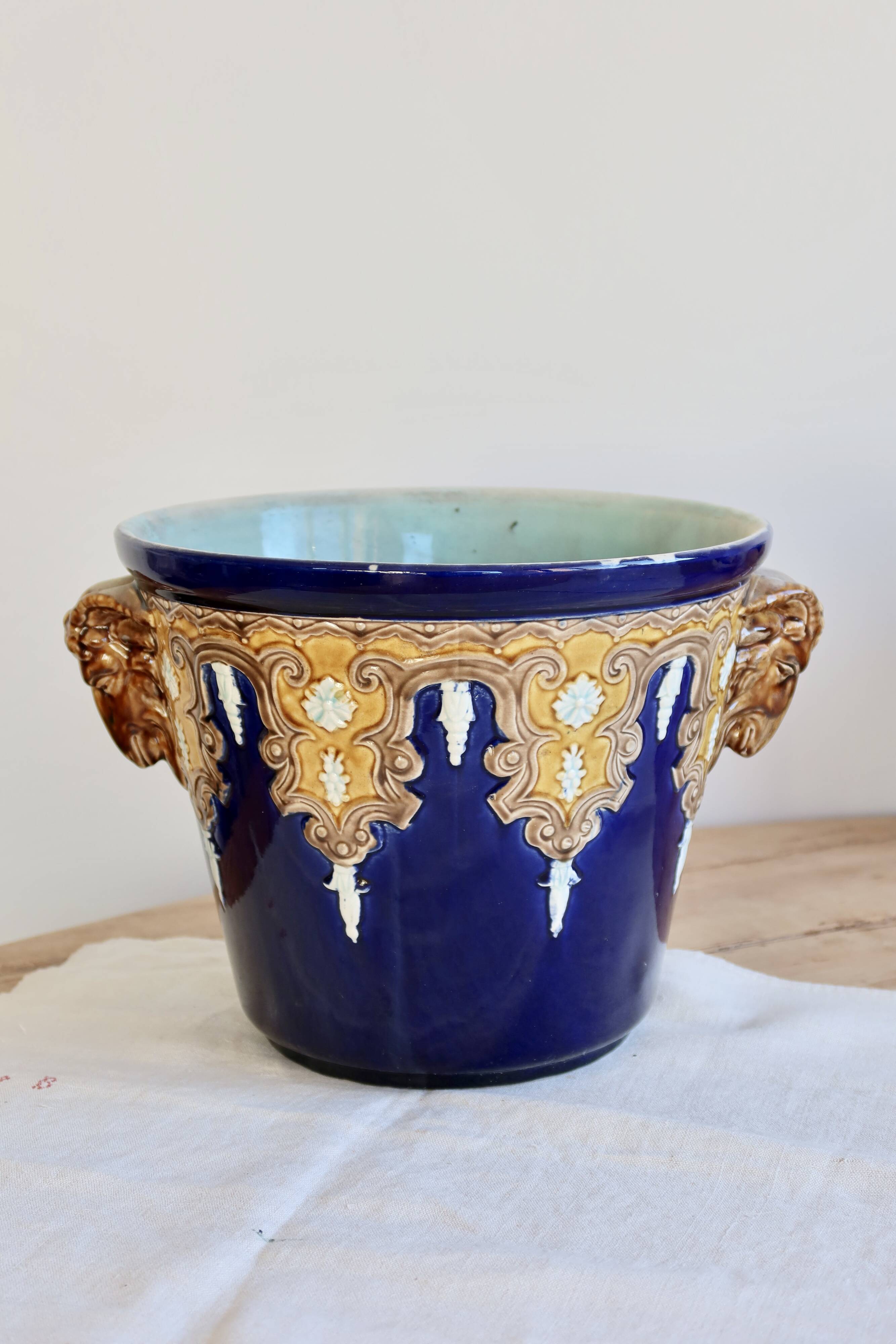 Antique cache-pot Gustave De Bruyn Fives-Lille - 19th century - Glazed ceramic