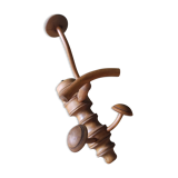 Coat holder hooks bar bistro curved wood