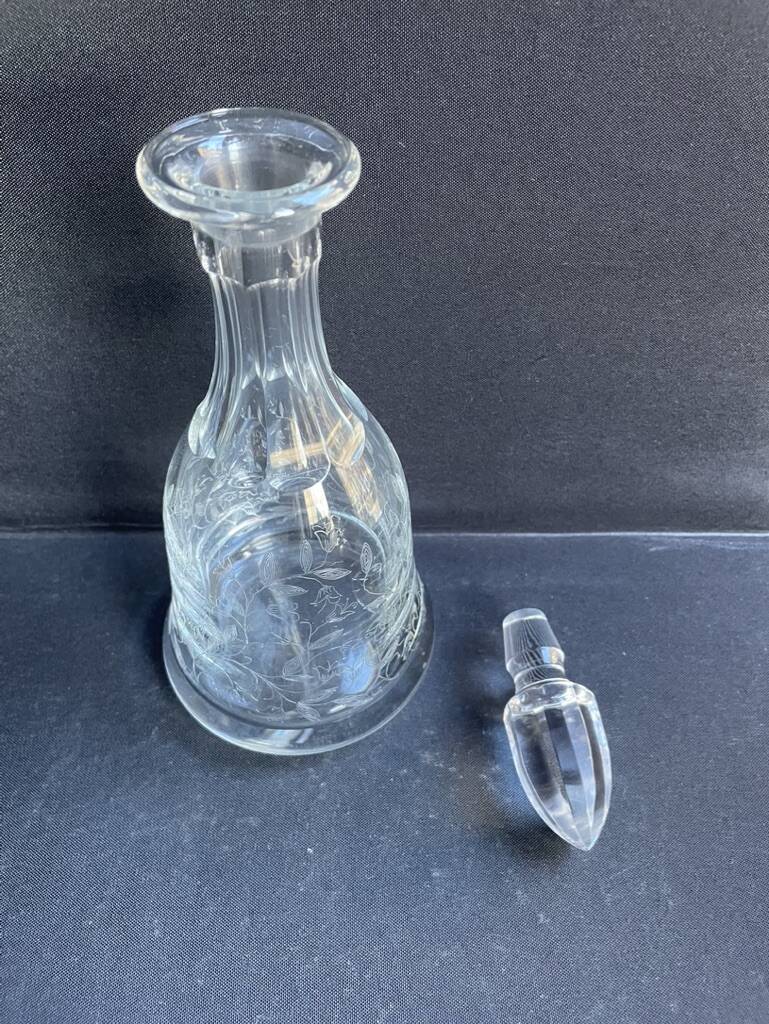 Port wine service – Blown, engraved and cut crystal – Art Deco