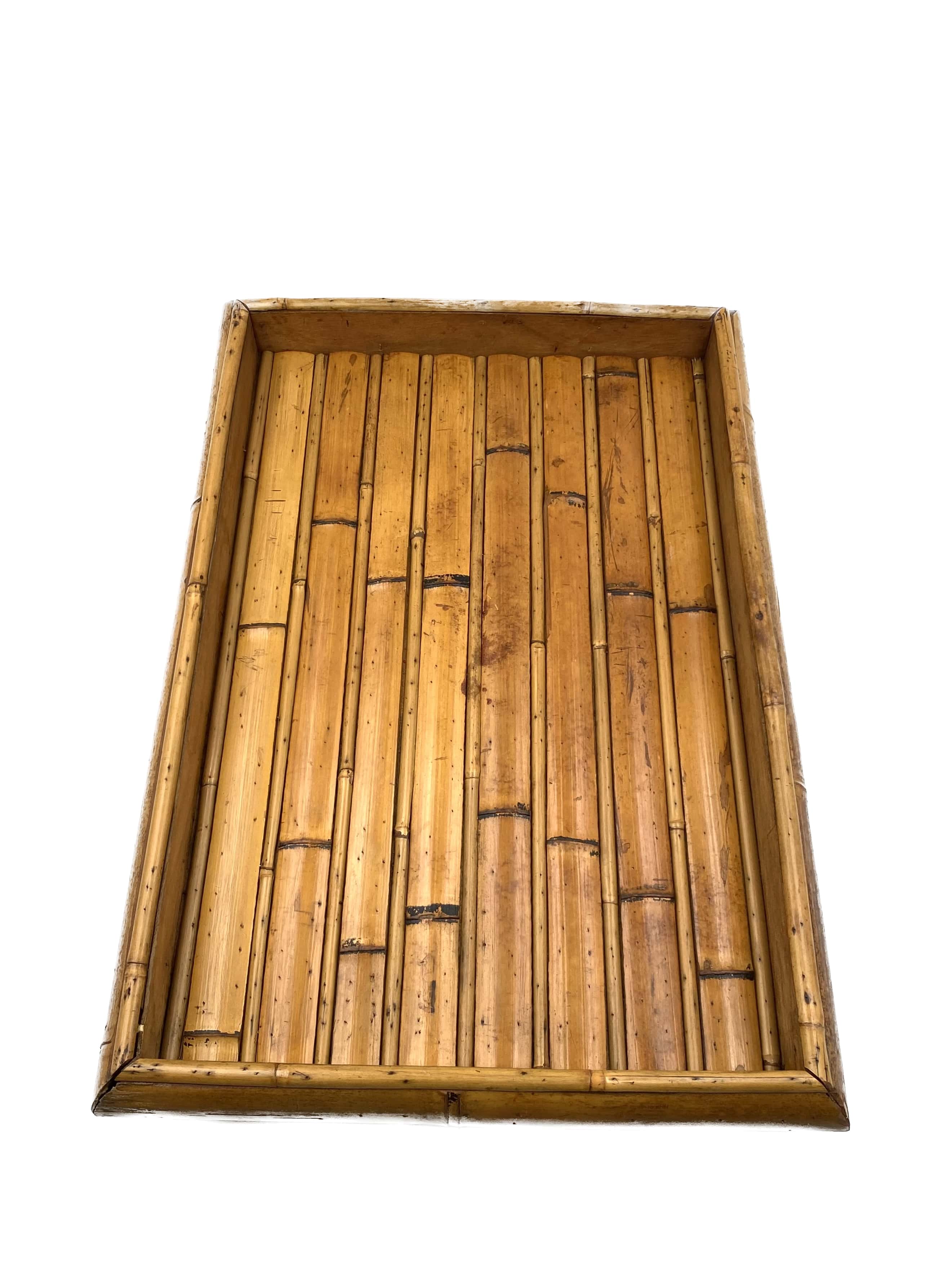 Plateau en bambou, Italie années 1970