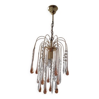 Chandelier with tassels, waterfall in water drops