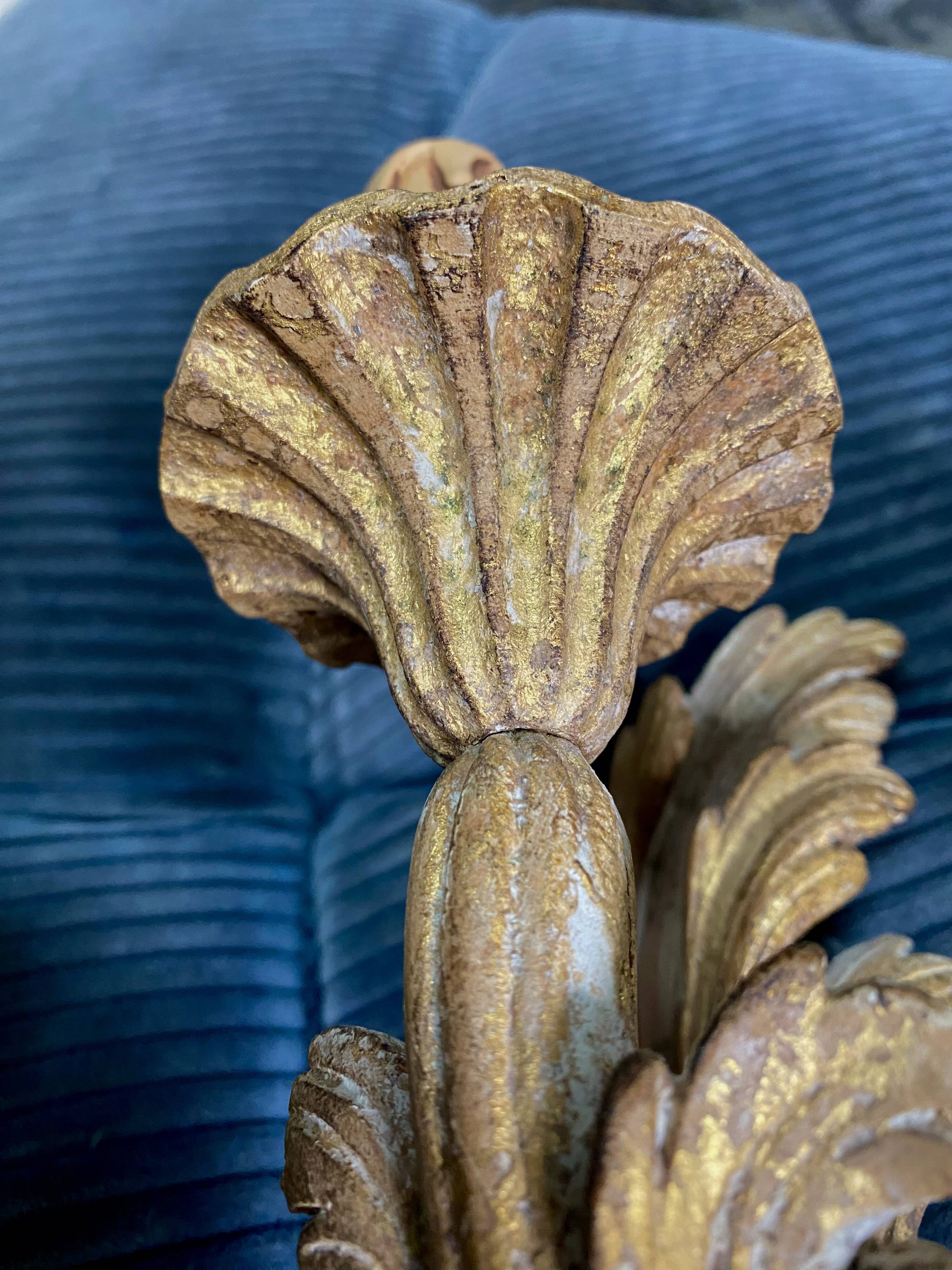Golden wood wall light