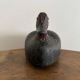 Duck caller in polychrome carved wood, early 20th century folk art