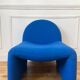Vintage blue wool armchair