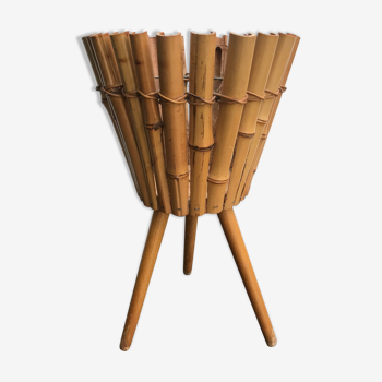 Cache jar in rattan and bamboo