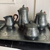 Kayserzinn tin tea set complete with its matching tray