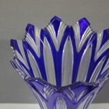 Large Bohemian Crystal Vase, Lotus Model Circa 1950