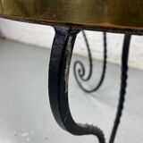 Table basse en fer forgé et plateau en verre