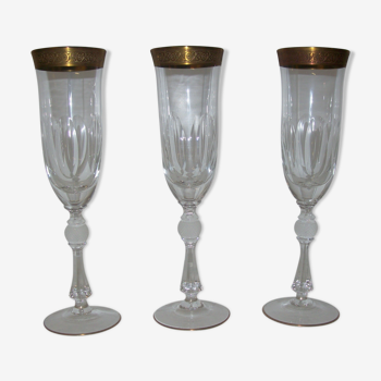 Set de trois verre anciens en cristal de Saint Louis
