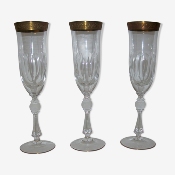 Set of three ancient St. Louis crystal glass