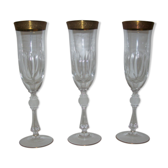 Set of three ancient St. Louis crystal glass