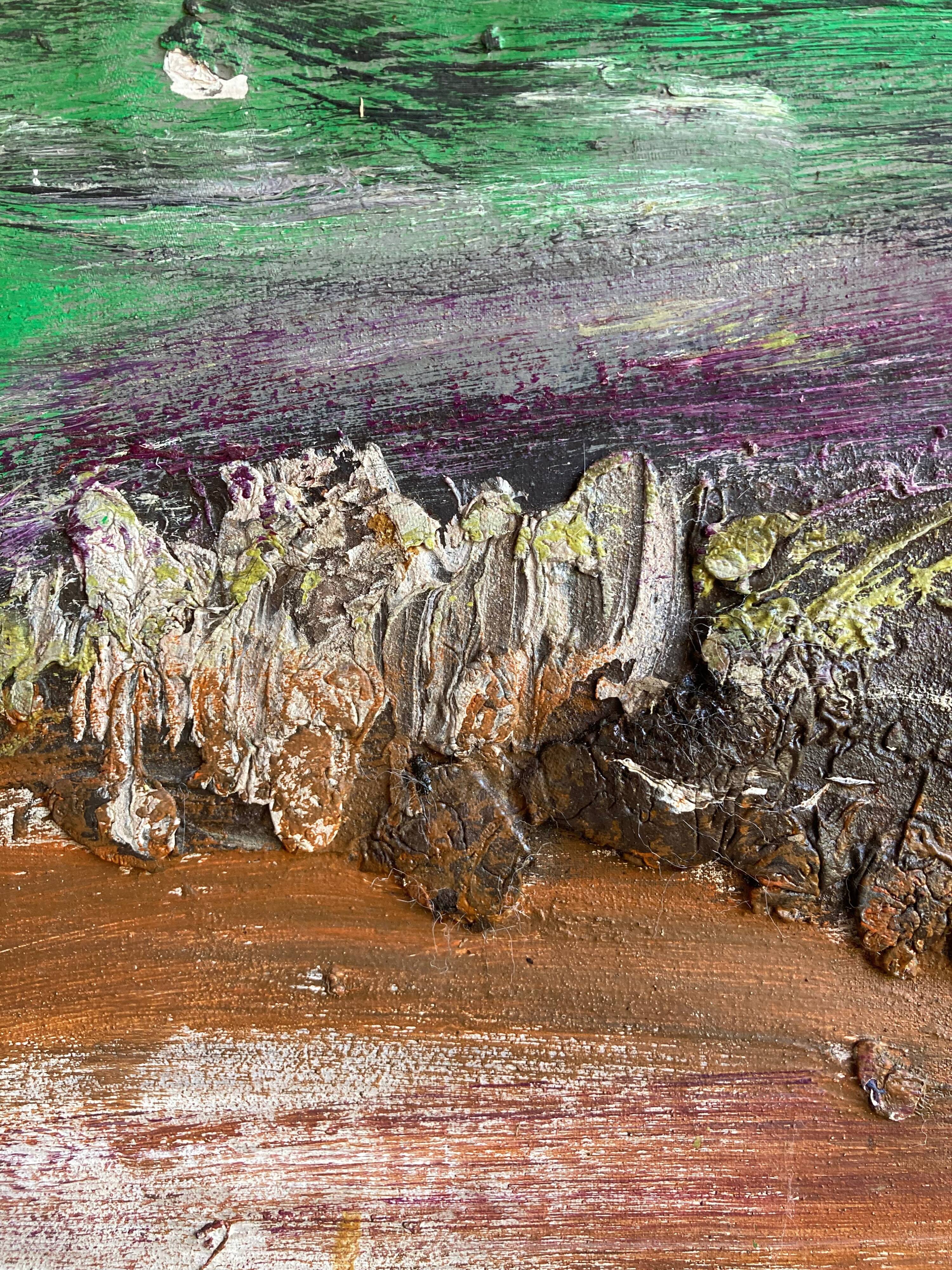 Huile abstraite sur toile de Paul Le Rabo