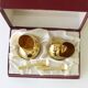 Salt and pepper in the shape of a snail - Golden porcelain