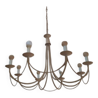 Lustre vintage - 8 lampes - métal