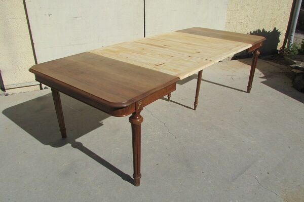 Art Deco square table in solid walnut, 14 people