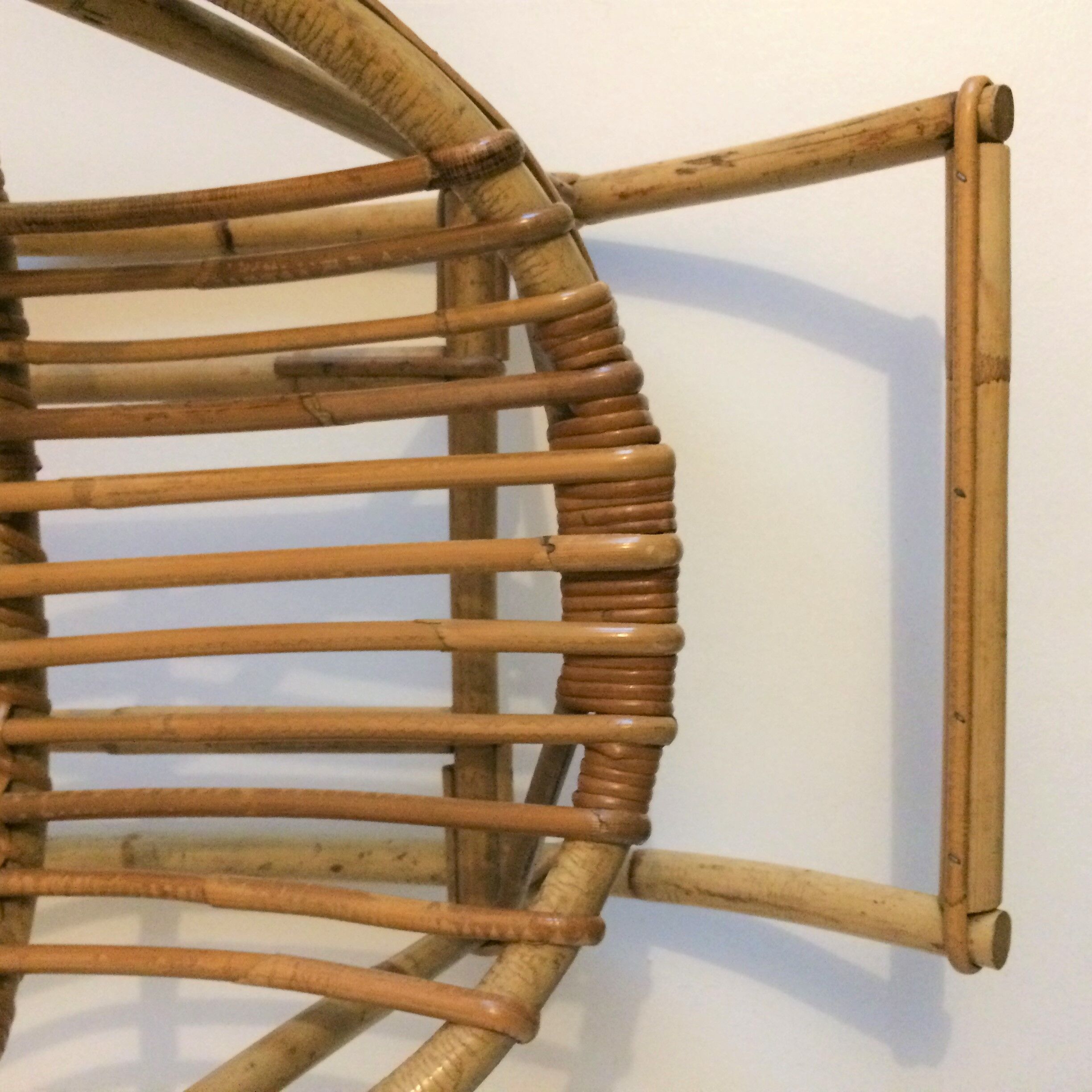 Vintage rattan children's rocking chair