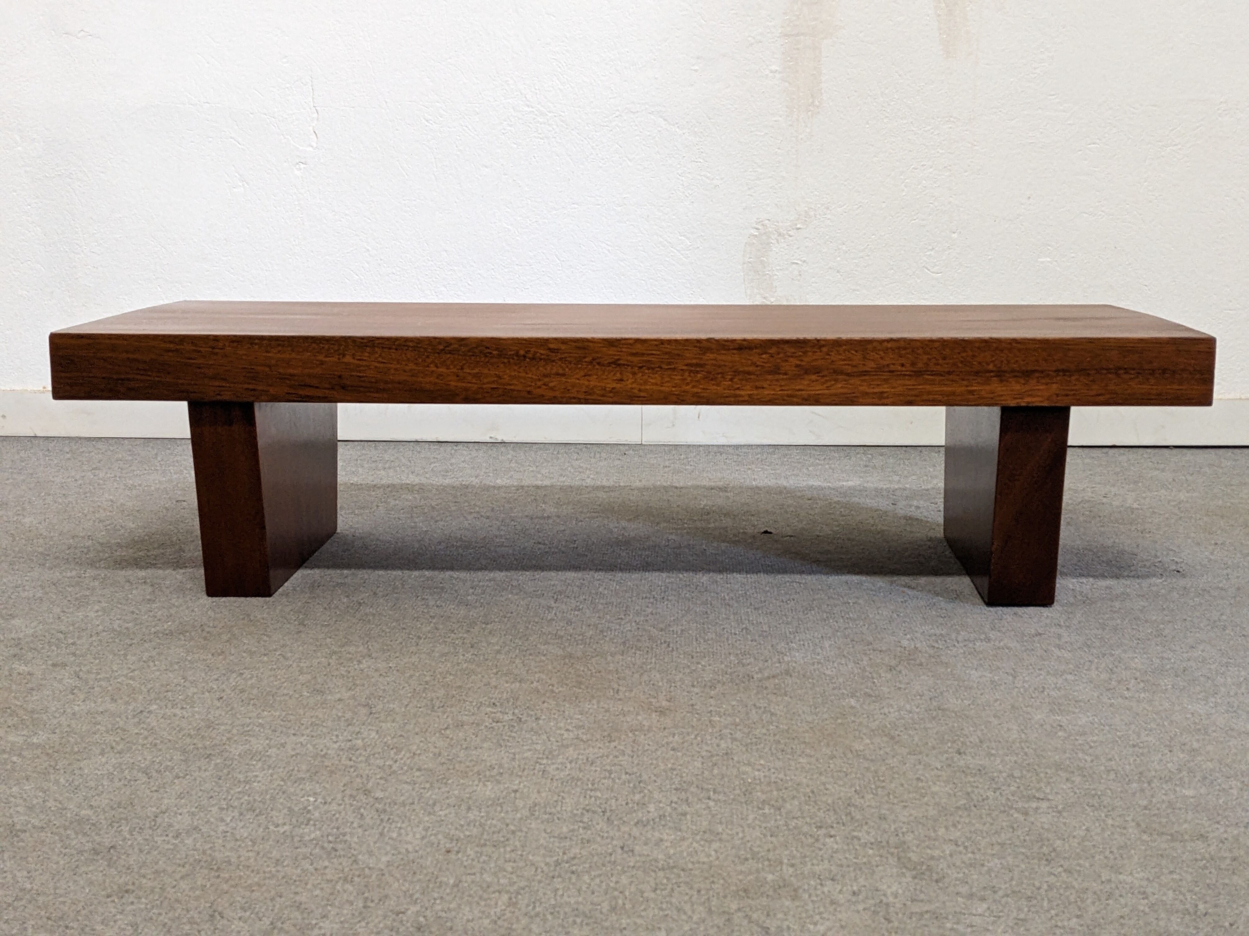 Brutalist coffee table in solid teak from the 60s/70s