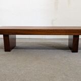 Brutalist coffee table in solid teak from the 60s/70s