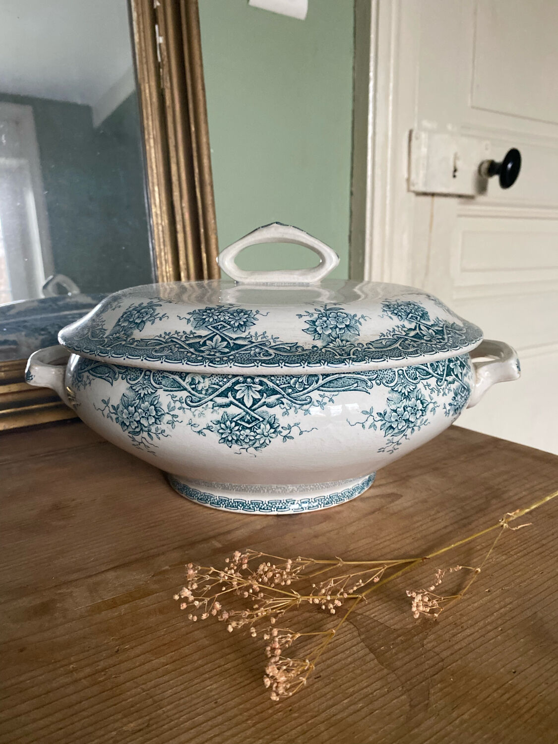 Old tureen or vegetable in Iron Earth Prima de Saint Amand