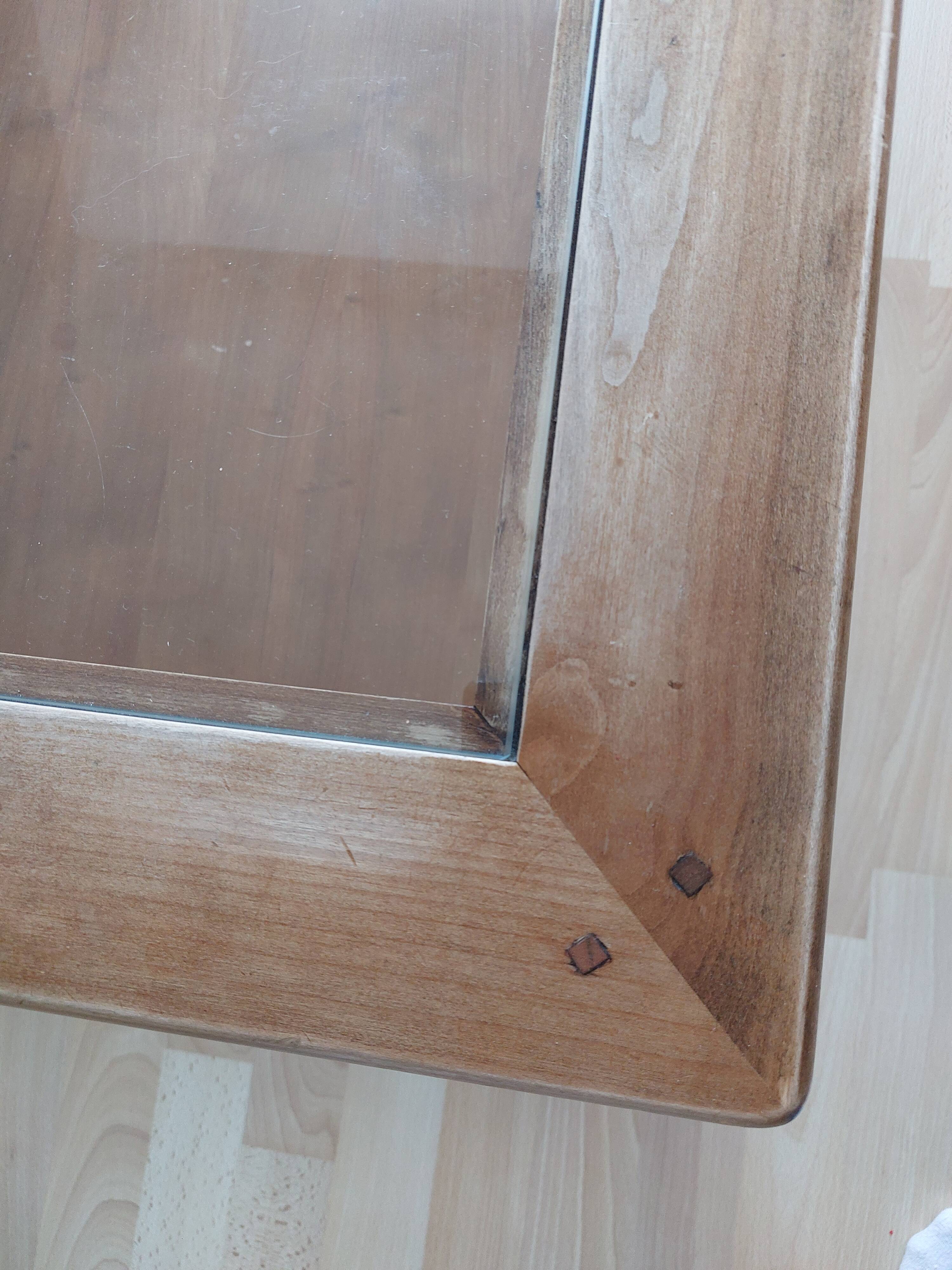 Vintage wooden and glass coffee table