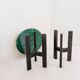 Console en malachite et métal noir