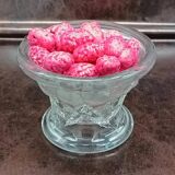 Pair of vintage clear glass double-function candlesticks, candle holders