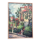 Old oil painting on canvas signed dimensions: height - 83 cm - width - 58.5 cm -