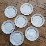 Set of 7 Limoges porcelain cups and saucers