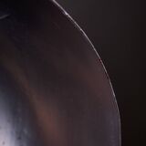 Italian, Hemispherical Red Aluminum Pendant with Round Holes on Top, 1970s