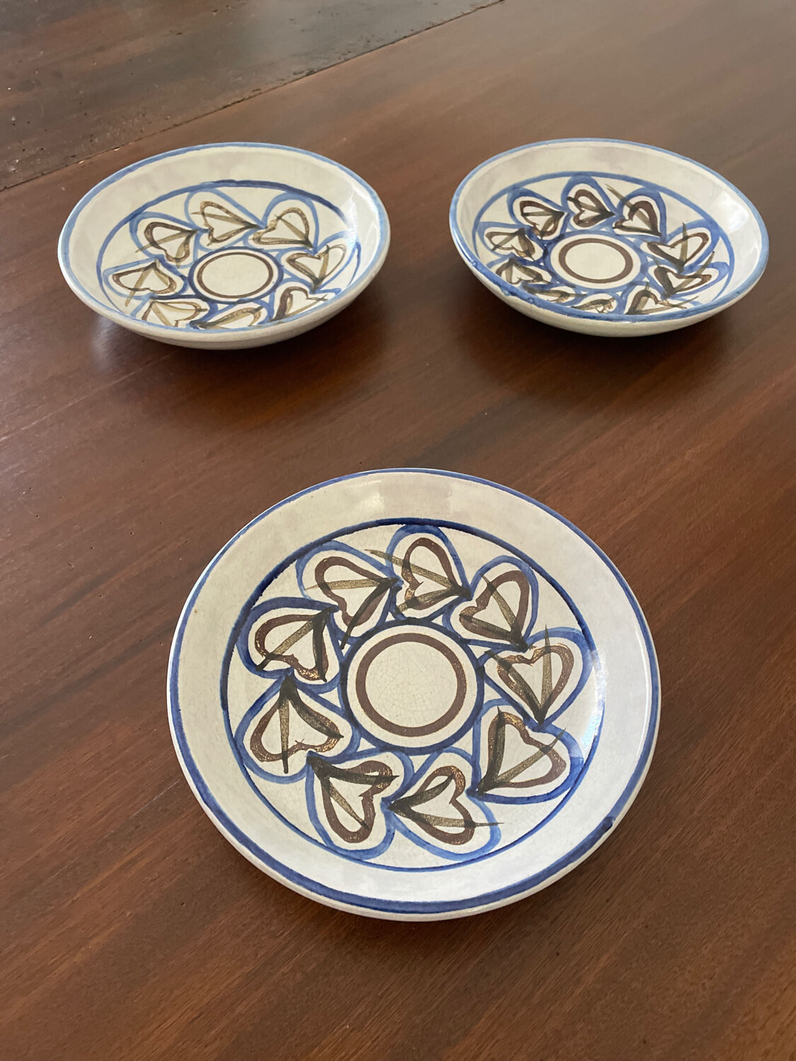 Trio d’assiettes Vallauris 1960 Olivier Roy