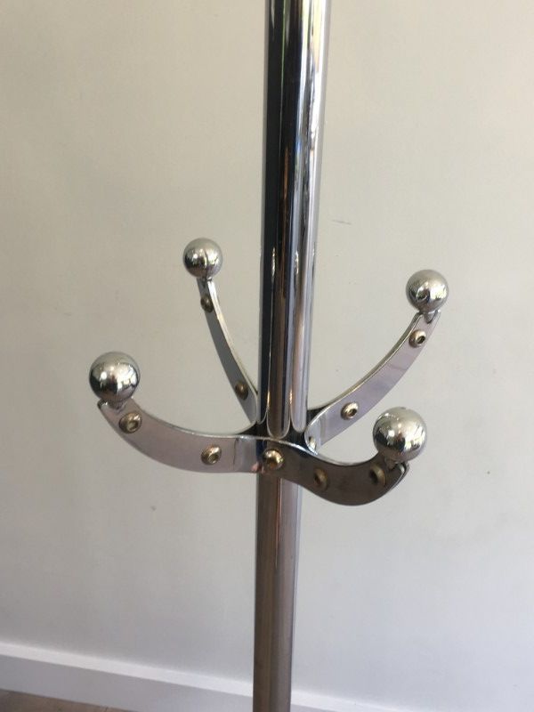 Designer coat rack in riveted chrome. Yasuaki Sasamoto "Dulton" Askilik