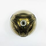 Large Space Age 'Wave' Model Glass Flush Mount by Koch & Lowy for Peill&Putzler, Germany, 1960s/70s