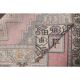 Vintage Turkish Oushak handmade wool cotton pink runner rug 117x254