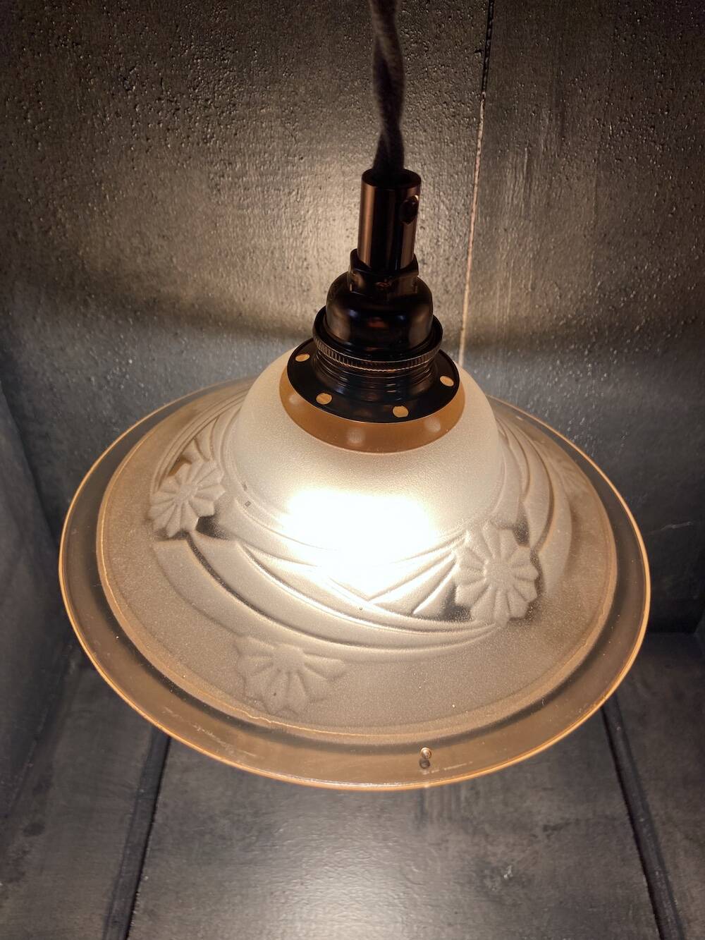 Pink glass walking lamp