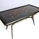 1950s Style Dining Table with Glass Top Lacquered by Enzio Wenk, Italy, 2019