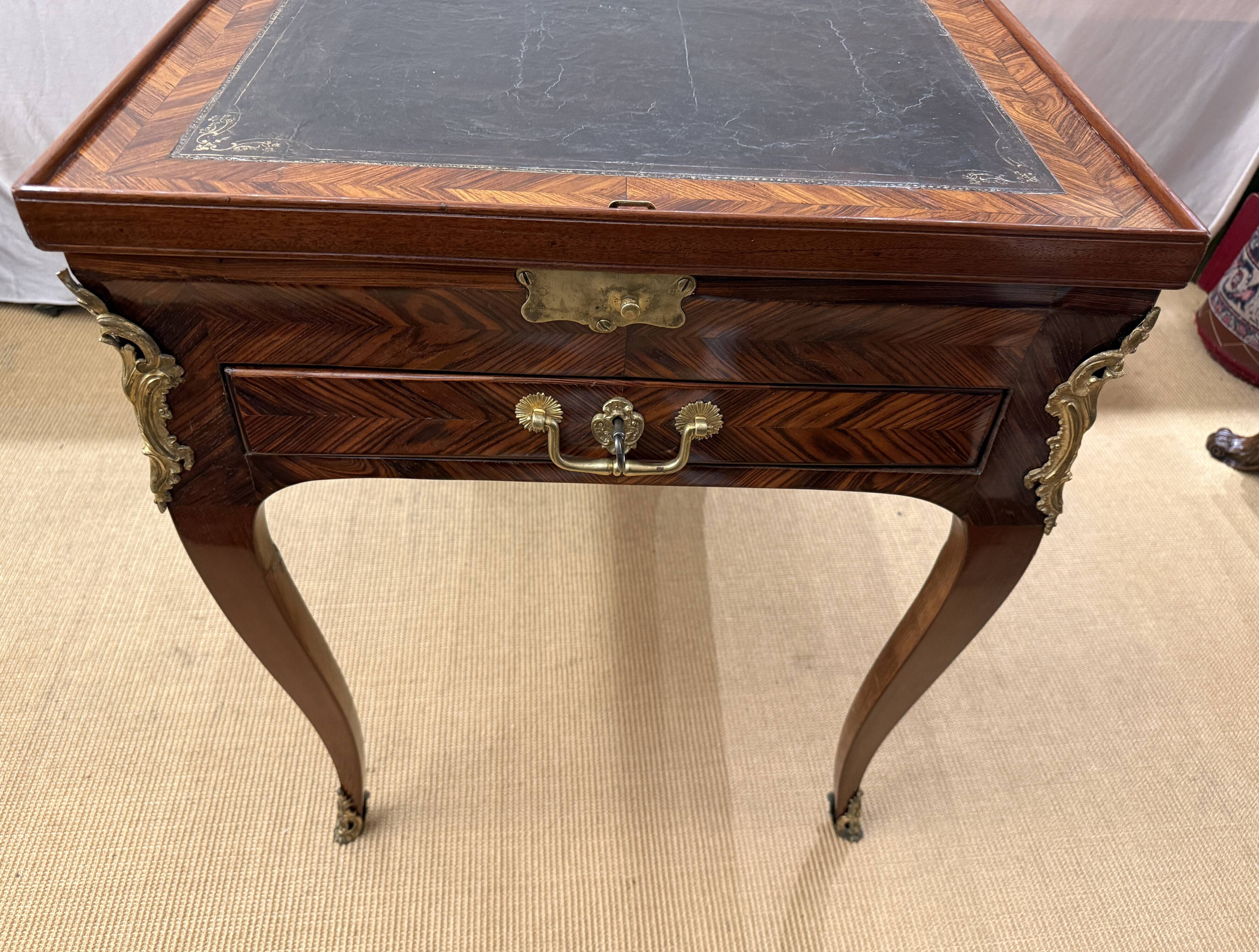 Rococo Games Table with Leather, Chess & Backgammon, 18th Century