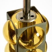 1960s Space Age pendant lamp by Temde made of glass and nickel-plated metal