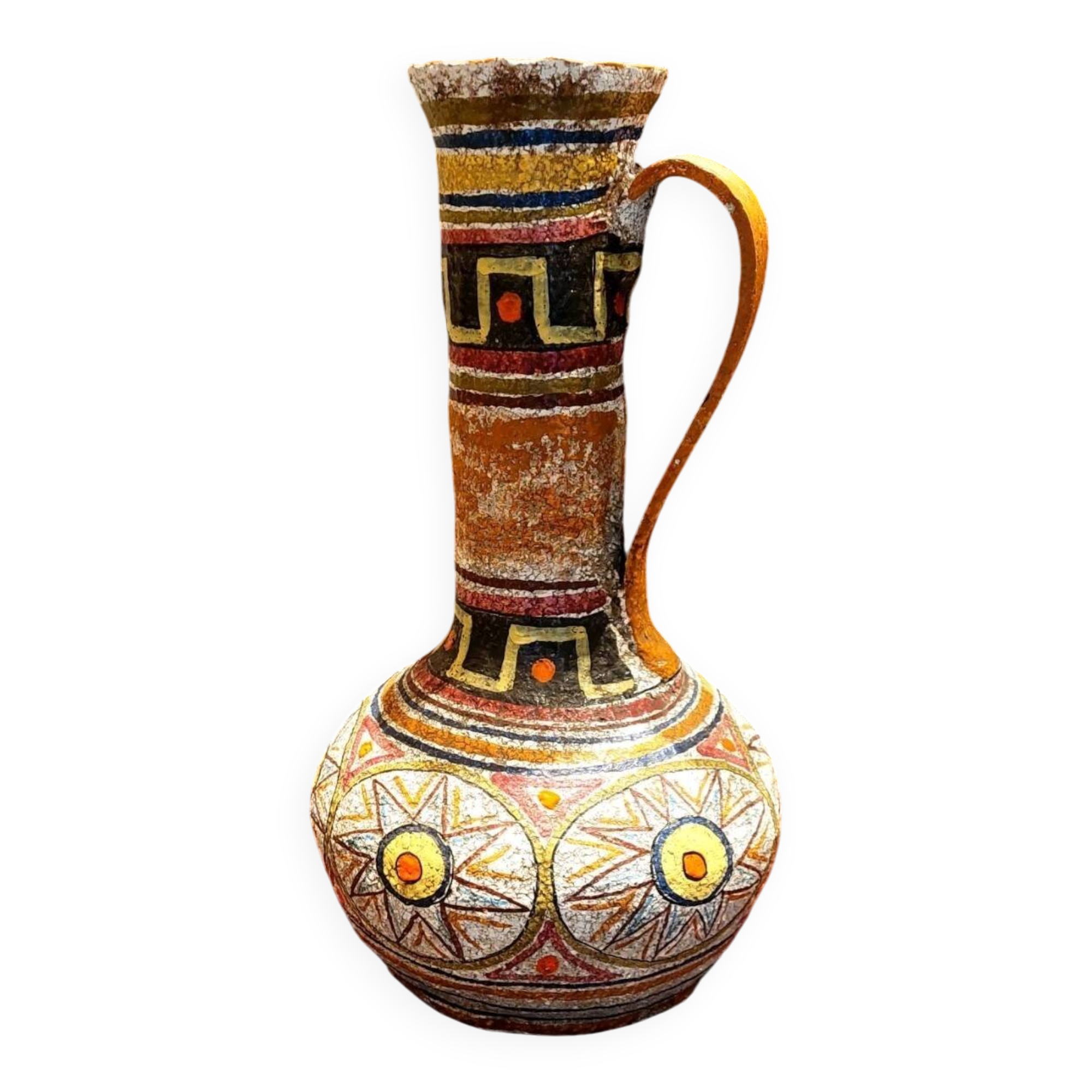 Large glazed ceramic vase from the 60s/70s, Italian design Mamma Ró Lucca.