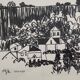 Encre moderniste, encre noire sur papier 1967, St Gilles, signée 39 x 31 cm
