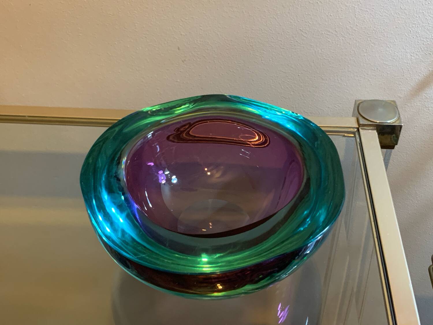 Murano purple turquoise pocket emptier