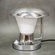 Josef hůrka bauhaus chrome and opaline glass table lamp for napako, 1940s